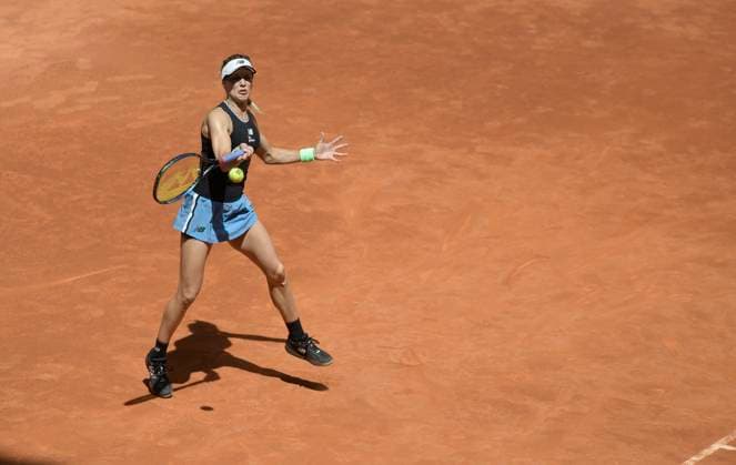 2023 Mutua Madrid Open Eugenie Bouchard of Canada in action against Sara Sorribes Tormo of Spain Eugenie Bouchard of Canada during qualifying at the Mutua Madrid Open 2023 tennis tournament on April 24, 2023 at Caja Magica stadium in Madrid, Spain. madrid Spain  Copyright: xJuanxCarlosxLucasx originalFilename:lucas-notitle230424_npLrn.jpg