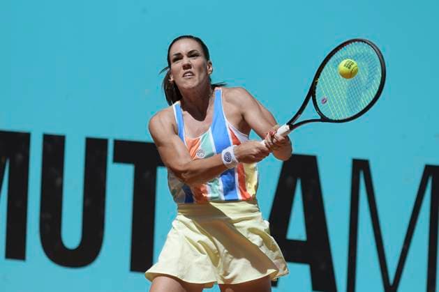 Mutua Madrid Open - Day Two Nuria Parrizas of Spain in action against Tamara Korpatsch of Germany during qualifying at the Mutua Madrid Open 2023 tennis tournament on April 25, 2023 at Caja Magica stadium in Madrid, Spain. madrid Spain  Copyright: xJuanxCarlosxLucasx originalFilename:lucas-notitle230425_npW5x.jpg