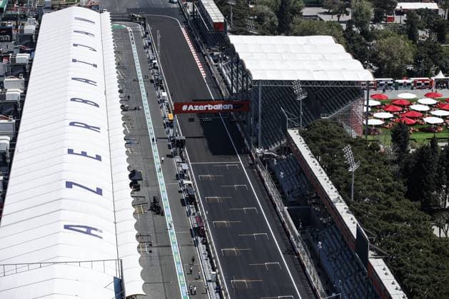 Baku circuit starting grid, grille de depart, during the Formula 1 Azerbaijan Grand Prix 2023, 4th round of the 2023 Formula One World Championship, WM, Weltmeisterschaft from April 28 to 30, 2023 on the Baku City Circuit, in Baku, Azerbaijan - F1 - AZERBAIJAN GRAND PRIX 2023 DPPI Panoramic  _R3_4139