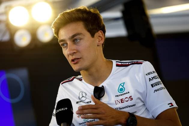 RUSSELL George (gbr), Mercedes AMG F1 Team W14, portrait during the Formula 1 Azerbaijan Grand Prix 2023, 4th round of the 2023 Formula One World Championship, WM, Weltmeisterschaft from April 28 to 30, 2023 on the Baku City Circuit, in Baku, Azerbaijan - F1 - AZERBAIJAN GRAND PRIX 2023 DPPI Panoramic  00122008_F12023GP04AZE_JK000567