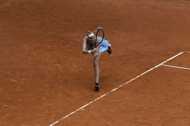 Mutua Madrid Open - Day 4 Petra Kvitova of Czech Republic in action against Jule Niemeier of German during second round at the Mutua Madrid Open 2023 tennis tournament on April 27, 2023 at Caja Magica stadium in Madrid, Spain. madrid Spain  Copyright: xJuanxCarlosxLucasx originalFilename:lucas-notitle230427_np8Zj.jpg