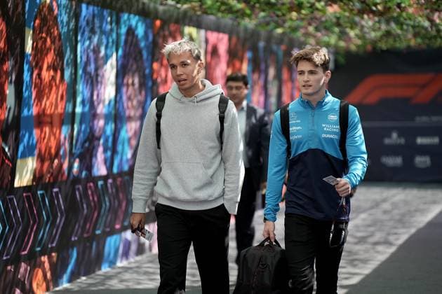 27 04 2023, Baku City Circuit , Baku, FORMULA 1 AZERBAIJAN GRAND PRIX 2023 ,in picture Alexander Albon GBR , Williams Racing, Logan Sargeant USA , Williams Racing Baku Baku City Circuit AZERBAIJAN  eu-images-506