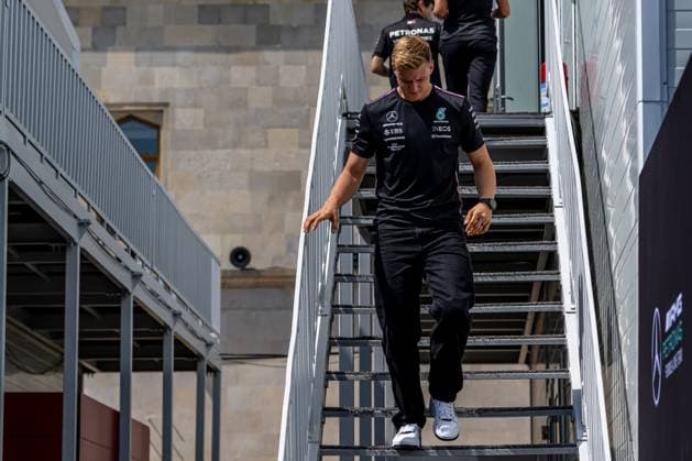 BAKU, AZERBAIJAN: Mick Schumacher, at the 2023 Formula 1 Azerbaijan Grand Prix at the Baku City Circuit in Baku, Azerbaijan.