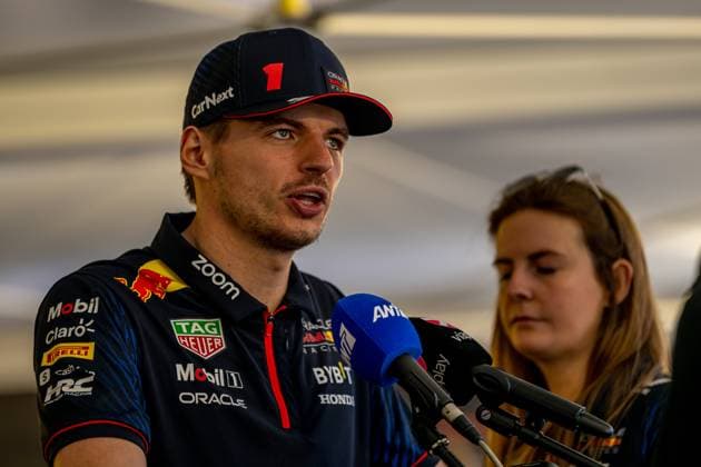 BAKU, AZERBAIJAN: Max Verstappen, racing for the Red Bull Racing team during the 2023 Formula 1 Azerbaijan Grand Prix at the Baku City Circuit in Baku, Azerbaijan