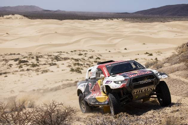201 AL ATTIYAH Nasser (qat), BAUMEL Mathieu (fra), Toyota Gazoo Racing, Toyota GR DKR Hilux, FIA W2RC, action during the Stage 4 of the Sonora Rally 2023, 3rd round of the 2023 World Rally-Raid Championship, around Penasco on April 27th, 2023 in Penasco, Mexico - AUTO - W2RC - SONORA RALLY 2023 DPPI Panoramic  05323003__DE_6622