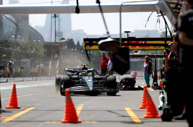 44 Lewis Hamilton GBR, Mercedes AMG Petronas F1 Team , F1 Grand Prix of Azerbaijan at Baku City Circuit on April 28, 2023 in Baku, Azerbaijan Photo by HOCH ZWEI Baku Azerbaijan