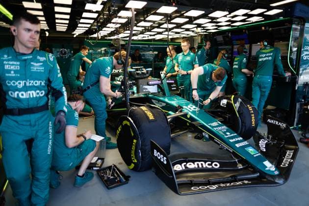 18 Lance Stroll CAN, Aston Martin Aramco Cognizant F1 Team , F1 Grand Prix of Azerbaijan at Baku City Circuit on April 28, 2023 in Baku, Azerbaijan Photo by HOCH ZWEI Baku Azerbaijan