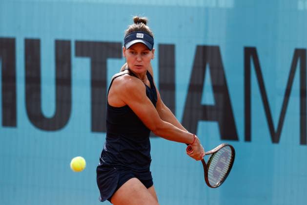 April 28, 2023, MADRID, MADRID, SPAIN: Veronika Kudermetova of Russia in action against Nuria Parrizas of Spain during the Mutua Madrid Open 2023 celebrated at Caja Magica on Abril 28, 2023 in Madrid, Spain. MADRID SPAIN - ZUMAa181 20230428_zaa_a181_008 Copyright: xOscarxJ.xBarrosox