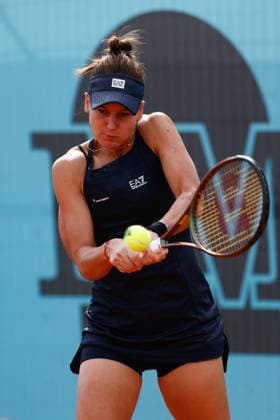April 28, 2023, MADRID, MADRID, SPAIN: Veronika Kudermetova of Russia in action against Nuria Parrizas of Spain during the Mutua Madrid Open 2023 celebrated at Caja Magica on Abril 28, 2023 in Madrid, Spain. MADRID SPAIN - ZUMAa181 20230428_zaa_a181_009 Copyright: xOscarxJ.xBarrosox