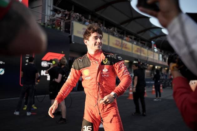 FORMULA 1 AZERBAIJAN GRAND PRIX 2023 28 04 2023, Baku City Circuit , Baku, FORMULA 1 AZERBAIJAN GRAND PRIX 2023 ,in the picture pole position for Charles Leclerc MCO , Scuderia Ferrari nordphotoxGmbHx xBratic nph00250