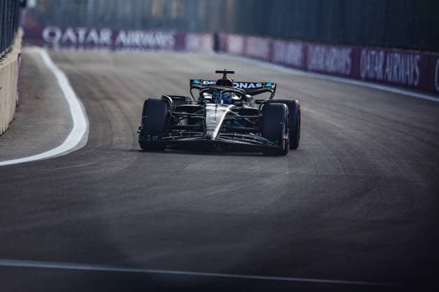 63 George Russell GBR, Mercedes AMG Petronas F1 Team , F1 Grand Prix of Azerbaijan at Baku City Circuit on April 28, 2023 in Baku, Azerbaijan Photo by HOCH ZWEI Baku Azerbaijan