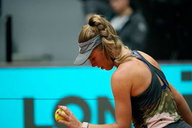 Mutua Madrid Open - Day Five Magdalena Frech of Poland in action against Jessica Pegula of USA during the match at the Mutua Madrid Open 2023 tennis tournament on April 27, 2023 at Caja Magica stadium in Madrid, Spain. madrid Spain  Copyright: xJuanxCarlosxLucasx originalFilename:lucas-notitle230428_npi4b.jpg