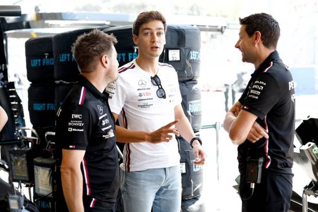 63 George Russell GBR, Mercedes AMG Petronas F1 Team , F1 Grand Prix of Azerbaijan at Baku City Circuit on April 29, 2023 in Baku, Azerbaijan Photo by HOCH ZWEI Baku Azerbaijan