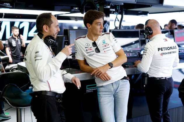 63 George Russell GBR, Mercedes AMG Petronas F1 Team , F1 Grand Prix of Azerbaijan at Baku City Circuit on April 29, 2023 in Baku, Azerbaijan Photo by HOCH ZWEI Baku Azerbaijan