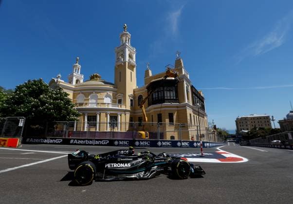 44 Lewis Hamilton GBR, Mercedes AMG Petronas F1 Team , F1 Grand Prix of Azerbaijan at Baku City Circuit on April 29, 2023 in Baku, Azerbaijan Photo by HOCH ZWEI Baku Azerbaijan