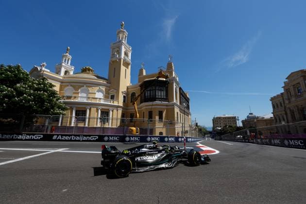 44 Lewis Hamilton GBR, Mercedes AMG Petronas F1 Team , F1 Grand Prix of Azerbaijan at Baku City Circuit on April 29, 2023 in Baku, Azerbaijan Photo by HOCH ZWEI Baku Azerbaijan
