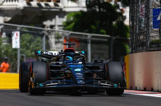 63 George Russell GBR, Mercedes AMG Petronas F1 Team , F1 Grand Prix of Azerbaijan at Baku City Circuit on April 29, 2023 in Baku, Azerbaijan Photo by HOCH ZWEI Baku Azerbaijan