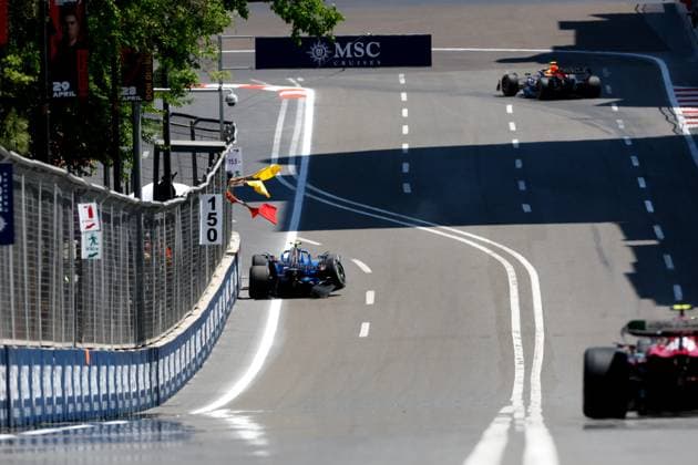 2 Logan Sargeant USA, Williams Racing after crash, F1 Grand Prix of Azerbaijan at Baku City Circuit on April 29, 2023 in Baku, Azerbaijan Photo by HOCH ZWEI Baku Azerbaijan