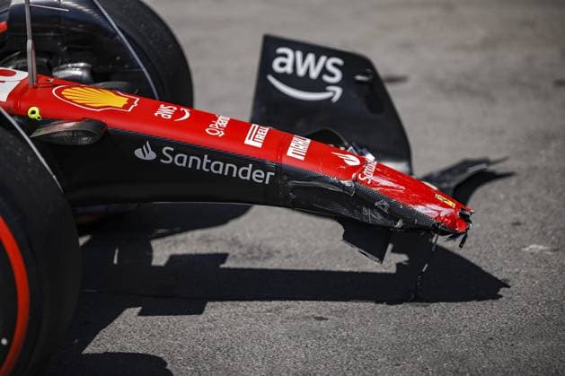 16 LECLERC Charles (mco), Scuderia Ferrari SF-23, action crash, accident, during the Formula 1 Azerbaijan Grand Prix 2023, 4th round of the 2023 Formula One World Championship, WM, Weltmeisterschaft from April 28 to 30, 2023 on the Baku City Circuit, in Baku, Azerbaijan - F1 - AZERBAIJAN GRAND PRIX 2023 DPPI Panoramic 00122008__R5_0361