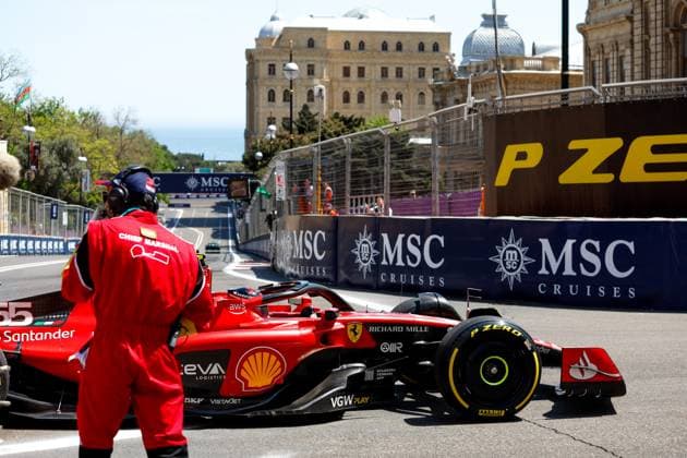 55 Carlos Sainz ESP, Scuderia Ferrari , F1 Grand Prix of Azerbaijan at Baku City Circuit on April 29, 2023 in Baku, Azerbaijan Photo by HOCH ZWEI Baku Azerbaijan