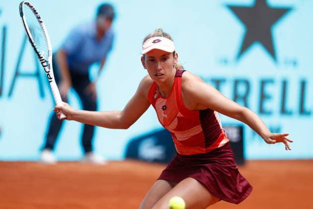 April 29, 2023, MADRID, MADRID, SPAIN: Elise Mertens of Belgium in action against Jule Niemeier of Germany during the Mutua Madrid Open 2023 celebrated at Caja Magica on Abril 29, 2023 in Madrid, Spain. MADRID SPAIN - ZUMAa181 20230429_zaa_a181_021 Copyright: xOscarxJ.xBarrosox