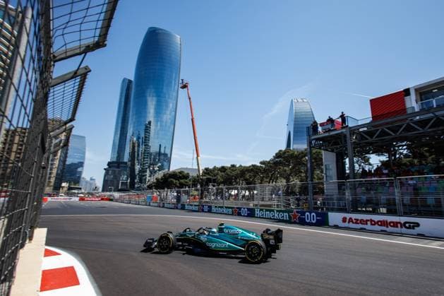 14 Fernando Alonso ESP, Aston Martin Aramco Cognizant F1 Team , F1 Grand Prix of Azerbaijan at Baku City Circuit on April 29, 2023 in Baku, Azerbaijan Photo by HOCH ZWEI Baku Azerbaijan