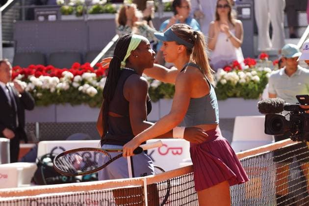 Paula Badosa vs Coco Gauff Masters Series Mutua Madrid Open 2023 in Madrid on 29, April 2023 Cordon Press
