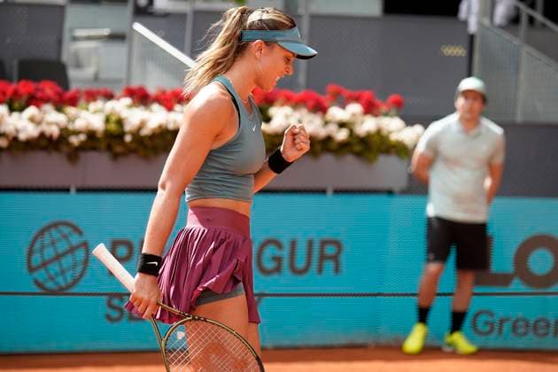 Mutua Madrid Open - Day Six Paula Badosa of Spain in action against Cori Gauff of USA during the third round at the Mutua Madrid Open 2023 tennis tournament on April 29th, 2023 at Caja Magica stadium in Madrid, Spain. madrid Spain  Copyright: xJuanxCarlosxLucasx originalFilename:lucas-notitle230429_npbsu.jpg