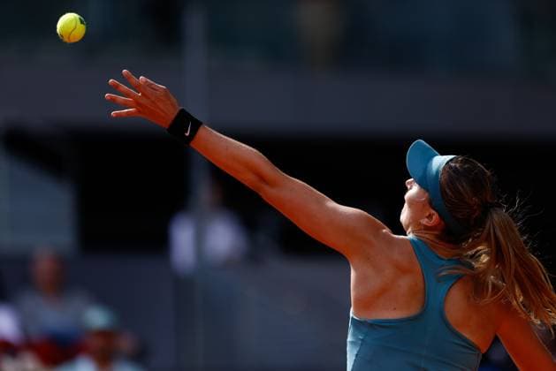 April 29, 2023, MADRID, MADRID, SPAIN: Paula Badosa of Spain in action against Coco Gauff of United States during the Mutua Madrid Open 2023 celebrated at Caja Magica on Abril 29, 2023 in Madrid, Spain. MADRID SPAIN - ZUMAa181 20230429_zaa_a181_114 Copyright: xOscarxJ.xBarrosox