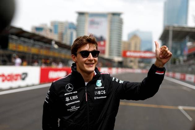 63 George Russell GBR, Mercedes AMG Petronas F1 Team , F1 Grand Prix of Azerbaijan at Baku City Circuit on April 30, 2023 in Baku, Azerbaijan Photo by HOCH ZWEI Baku Azerbaijan