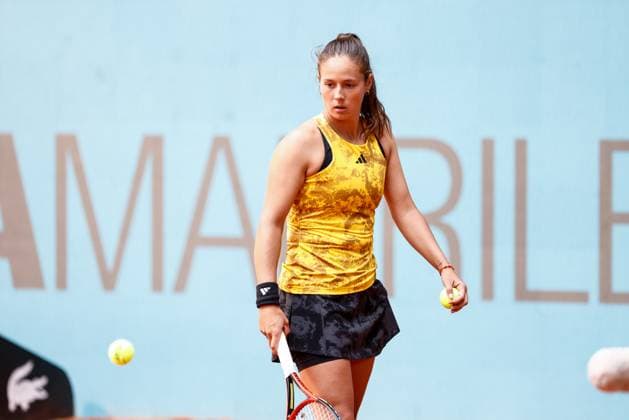 April 30, 2023, MADRID, MADRID, SPAIN: Daria Kasatkina of Russia in action against Lesia Tsurenko of Ukraine during the Mutua Madrid Open 2023 celebrated at Caja Magica on Abril 30, 2023 in Madrid, Spain. MADRID SPAIN - ZUMAa181 20230430_zaa_a181_046 Copyright: xOscarxJ.xBarrosox