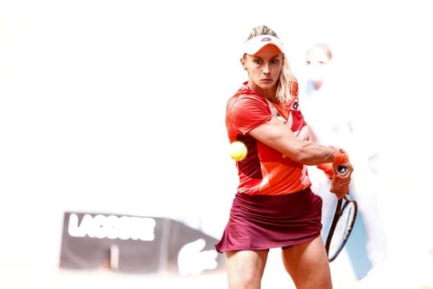 April 30, 2023, MADRID, MADRID, SPAIN: Lesia Tsurenko of Ukraine in action against Daria Kasatkina of Russia during the Mutua Madrid Open 2023 celebrated at Caja Magica on Abril 30, 2023 in Madrid, Spain. MADRID SPAIN - ZUMAa181 20230430_zaa_a181_049 Copyright: xOscarxJ.xBarrosox