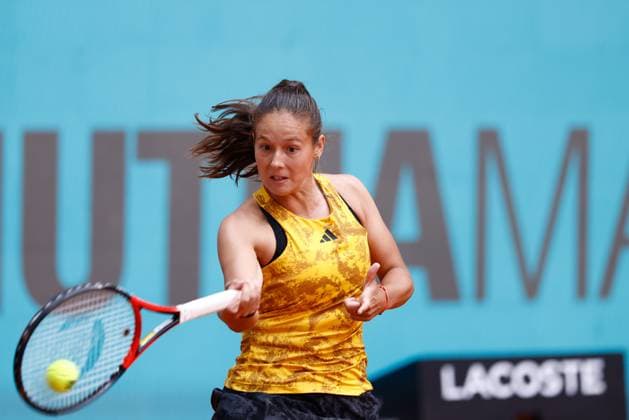 April 30, 2023, MADRID, MADRID, SPAIN: Daria Kasatkina of Russia in action against Lesia Tsurenko of Ukraine during the Mutua Madrid Open 2023 celebrated at Caja Magica on Abril 30, 2023 in Madrid, Spain. MADRID SPAIN - ZUMAa181 20230430_zaa_a181_056 Copyright: xOscarxJ.xBarrosox