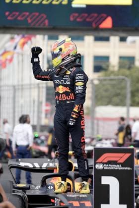 FORMULA 1 AZERBAIJAN GRAND PRIX 2023 30 04 2023, Baku City Circuit , Baku, FORMULA 1 AZERBAIJAN GRAND PRIX 2023 ,in picture winner Sergio Perez MEX , Oracle Red Bull Racing nordphotoxGmbHx xBratic nph00250
