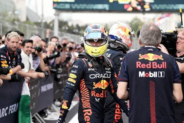 FORMULA 1 AZERBAIJAN GRAND PRIX 2023 30 04 2023, Baku City Circuit , Baku, FORMULA 1 AZERBAIJAN GRAND PRIX 2023 ,in picture winner Sergio Perez MEX , Oracle Red Bull Racing nordphotoxGmbHx xBratic nph00250