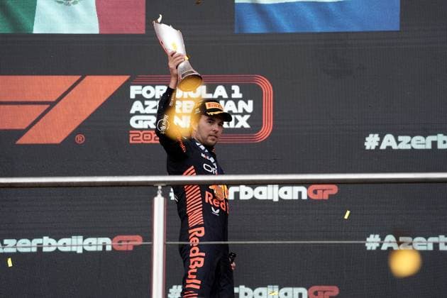 FORMULA 1 AZERBAIJAN GRAND PRIX 2023 30 04 2023, Baku City Circuit , Baku, FORMULA 1 AZERBAIJAN GRAND PRIX 2023 ,in picture winner Sergio Perez MEX , Oracle Red Bull Racing nordphotoxGmbHx xBratic nph00250