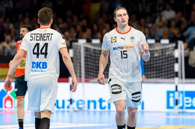 Handball, Men Euro Cup, Germany Spain, Juri Knorr Germany Berlin Max Schmeling Hall Germany