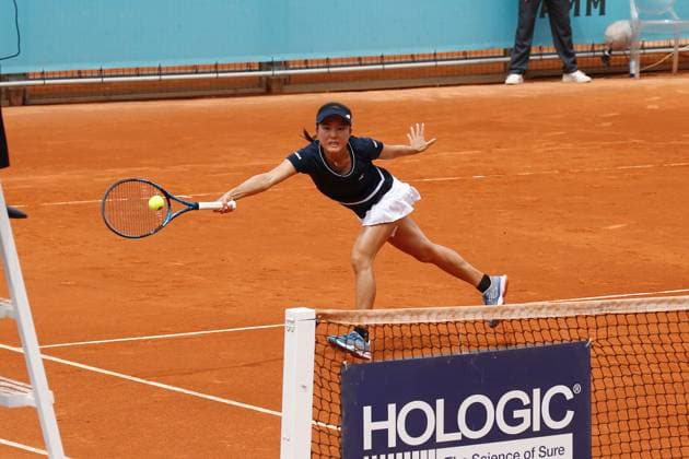 Makoto Ninomiya (JPN), APRIL 30, 2023 - Tennis : Makoto Ninomiya during doubles round of 16 match against Storm Hunter and Elise Mertens on the WTA, Tennis Damen 1000 tournaments Mutua Madrid Open tennis tournament at the Caja Magica in Madrid, Spain. Noxthirdxpartyxsales  (217252662)