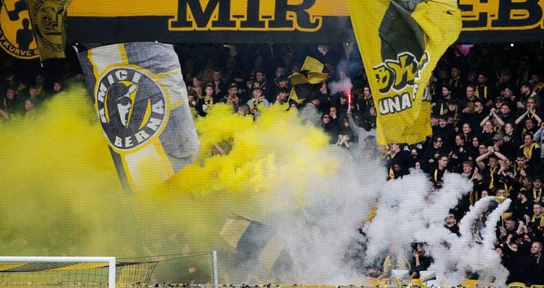 Photo Manuel Geisser 30 04 2023 Wankdorf Stadium Bern , Season 2022 2023 Men Football Super League BSC Young Boys Bern FC Luzern Smokepetards YB Fans
