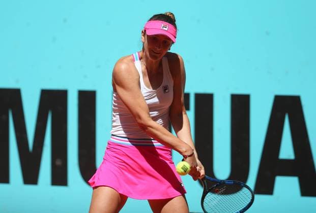 Irina-Camelia Begu of Roumania during the Mutua Madrid Open 2023, ATP, Tennis Herren Masters 1000 tennis tournament on May 1, 2023 at Caja Magica in Madrid, Spain TENNIS : Mutua Madrid Open - 01 05 2023 LaurentLairys Panoramic 