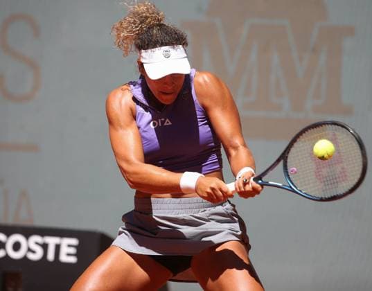 Mayar Sherif of Egypte during the Mutua Madrid Open 2023, ATP, Tennis Herren Masters 1000 tennis tournament on May 1, 2023 at Caja Magica in Madrid, Spain TENNIS : Mutua Madrid Open - 01 05 2023 LaurentLairys Panoramic 