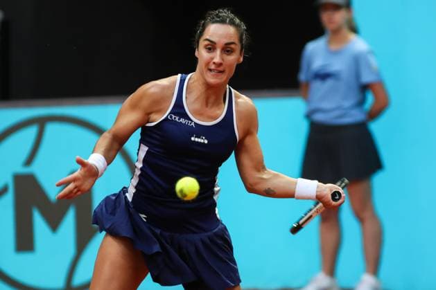 May 1, 2023, MADRID, MADRID, SPAIN: Martina Trevisan of Italy in action against Jessica Pegula of United States during the Mutua Madrid Open 2023 celebrated at Caja Magica on May 01, 2023 in Madrid, Spain. MADRID SPAIN - ZUMAa181 20230501_zaa_a181_321 Copyright: xIrinaxR.xHipolitox