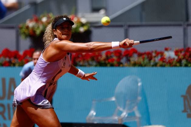 May 2, 2023, MADRID, MADRID, SPAIN: Mayar Sherif of Egypt in action against Aryna Sabalenka of Belarus during the Mutua Madrid Open 2023 celebrated at Caja Magica on May 02, 2023 in Madrid, Spain. MADRID SPAIN - ZUMAa181 20230502_zaa_a181_092 Copyright: xOscarxJ.xBarrosox