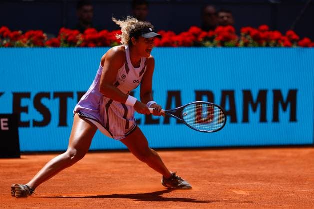May 2, 2023, MADRID, MADRID, SPAIN: Mayar Sherif of Egypt in action against Aryna Sabalenka of Belarus during the Mutua Madrid Open 2023 celebrated at Caja Magica on May 02, 2023 in Madrid, Spain. MADRID SPAIN - ZUMAa181 20230502_zaa_a181_105 Copyright: xOscarxJ.xBarrosox