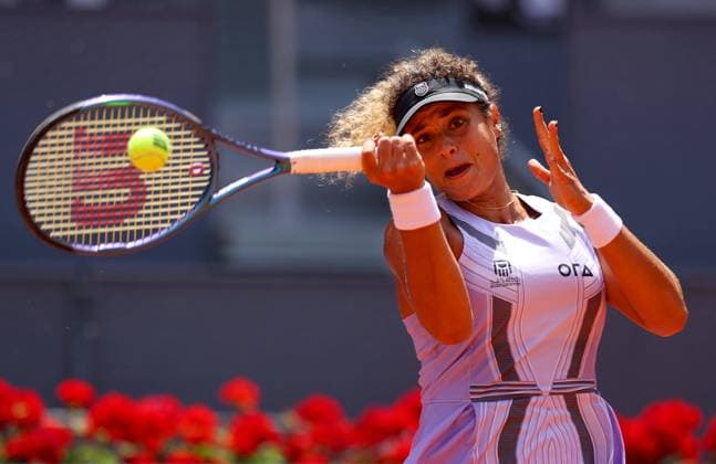 Mandatory Credit: Photo by Ella Ling Shutterstock (13890331by) Mayar Sherif of Egypt in action Mutua Madrid Open, Day 9 Tennis, La Caja Magica, Madrid, Spain - 02 May 2023 Mutua Madrid Open, Day 9 Tennis, La Caja Magica, Madrid, Spain - 02 May 2023  Copyright: xEllaxLing Shutterstockx 13890331by