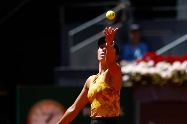 May 3, 2023, MADRID, MADRID, SPAIN: Jessica Pegula of United States in action against Veronika Kudermetova of Russia during the Mutua Madrid Open 2023 celebrated at Caja Magica on May 03, 2023 in Madrid, Spain. MADRID SPAIN - ZUMAa181 20230503_zaa_a181_002 Copyright: xOscarxJ.xBarrosox