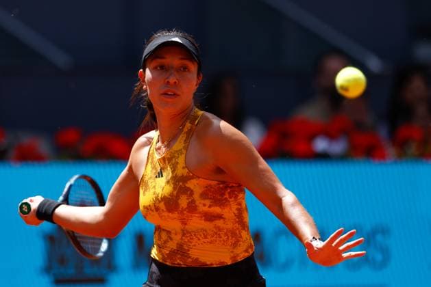May 3, 2023, MADRID, MADRID, SPAIN: Jessica Pegula of United States in action against Veronika Kudermetova of Russia during the Mutua Madrid Open 2023 celebrated at Caja Magica on May 03, 2023 in Madrid, Spain. MADRID SPAIN - ZUMAa181 20230503_zaa_a181_010 Copyright: xOscarxJ.xBarrosox