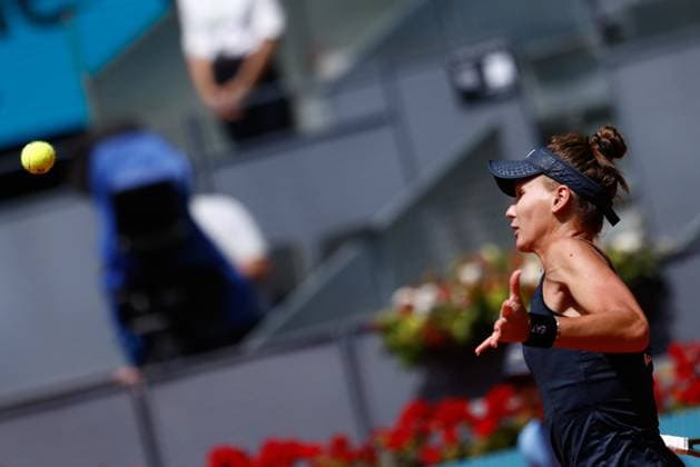 May 3, 2023, MADRID, MADRID, SPAIN: Veronika Kudermetova of Russia in action against Jessica Pegula of United States during the Mutua Madrid Open 2023 celebrated at Caja Magica on May 03, 2023 in Madrid, Spain. MADRID SPAIN - ZUMAa181 20230503_zaa_a181_017 Copyright: xOscarxJ.xBarrosox