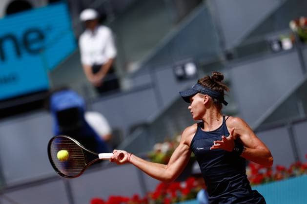 May 3, 2023, MADRID, MADRID, SPAIN: Veronika Kudermetova of Russia in action against Jessica Pegula of United States during the Mutua Madrid Open 2023 celebrated at Caja Magica on May 03, 2023 in Madrid, Spain. MADRID SPAIN - ZUMAa181 20230503_zaa_a181_018 Copyright: xOscarxJ.xBarrosox