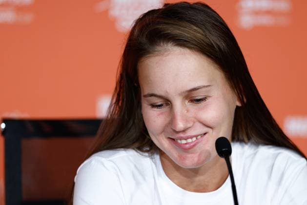 Sport Bilder des Tages May 3, 2023, MADRID, MADRID, SPAIN: Veronika Kudermetova of Russia attends her press conference, PK, Pressekonferenz during the Mutua Madrid Open 2023 celebrated at Caja Magica on May 03, 2023 in Madrid, Spain. MADRID SPAIN - ZUMAa181 20230503_zaa_a181_091 Copyright: xOscarxJ.xBarrosox
